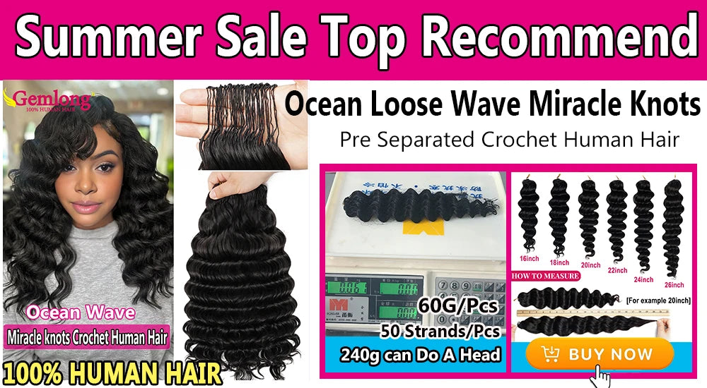 Miracle Knots Crochet Human Hair Burmese Curly Crochet Hair Deep Wave Pre-Separated Feather Human Crochet Curly 100% Human Hair