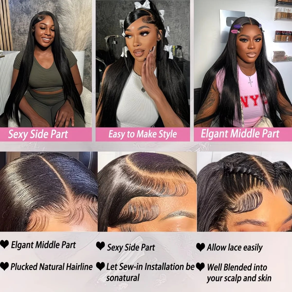 13x6 HD Lace Human Hair Wig Pre Plucked Bone Straight Lace Front Human Hair Wigs For Woman 200 Density 5x5 HD Lace Closure Wig 13x6 HD Lace Front Wigs Human Hair 200 Density Soft Silky Straight Human Hair Lace Frontal Wigs fo