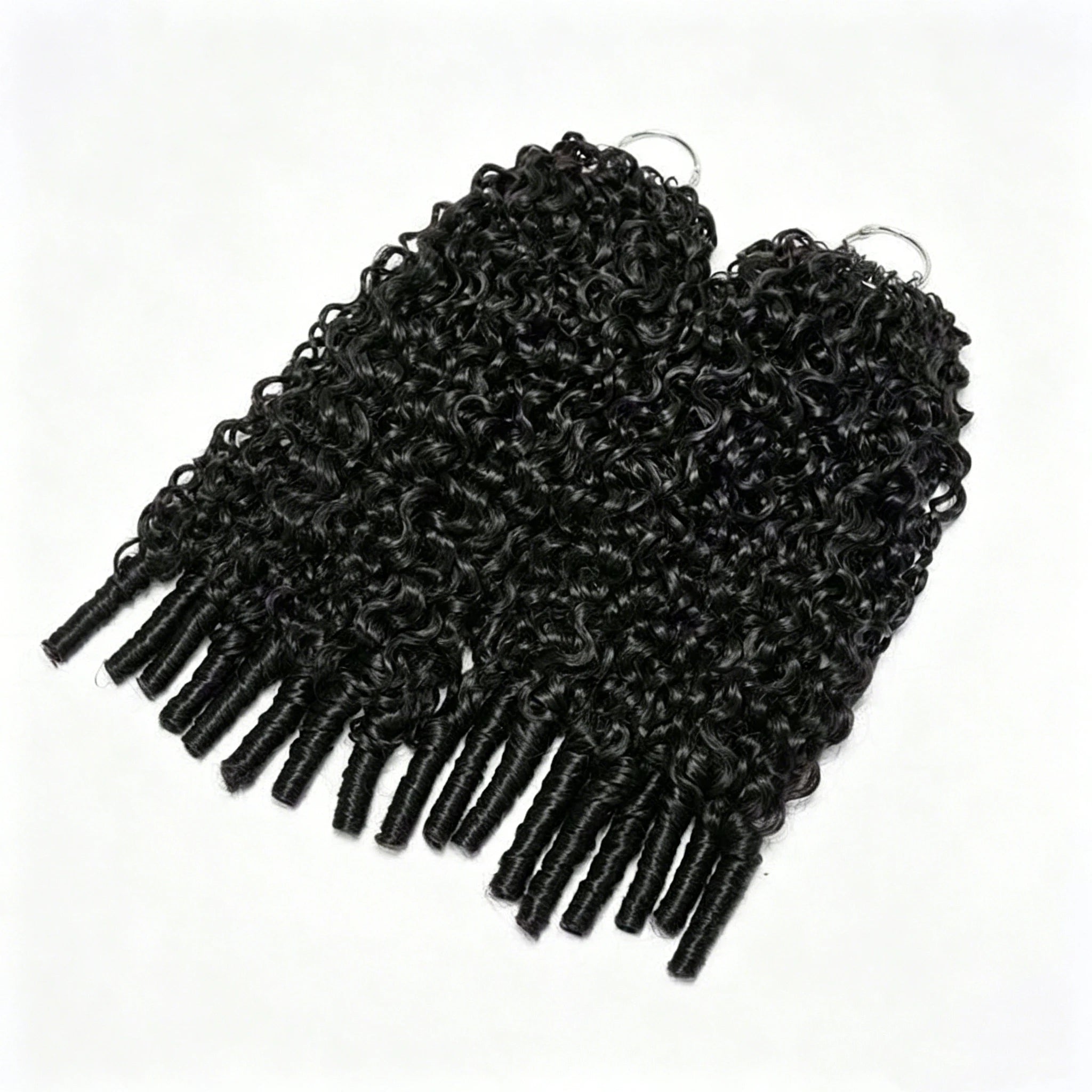 Natural Color Burmese Curly Crochet Human Hair Extensions Soft Silky Bouncy Texture Full Head Luxury Human Hair