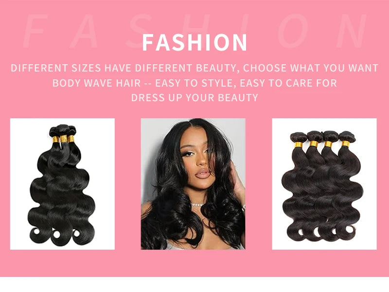 Body Wave Bundles Natural Black Human Hair Brazilian Hair Weave Bundles  Human Hair Extensions 1 3 4 PCS Bundles