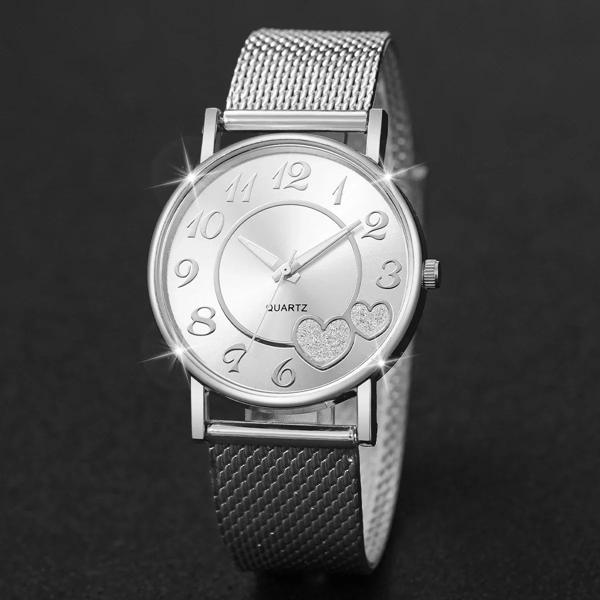 Fashion Heart Dial Women's Quartz Watch Casual Plastic Band Analog Watches Reloj Mujer Girls Clock Gift