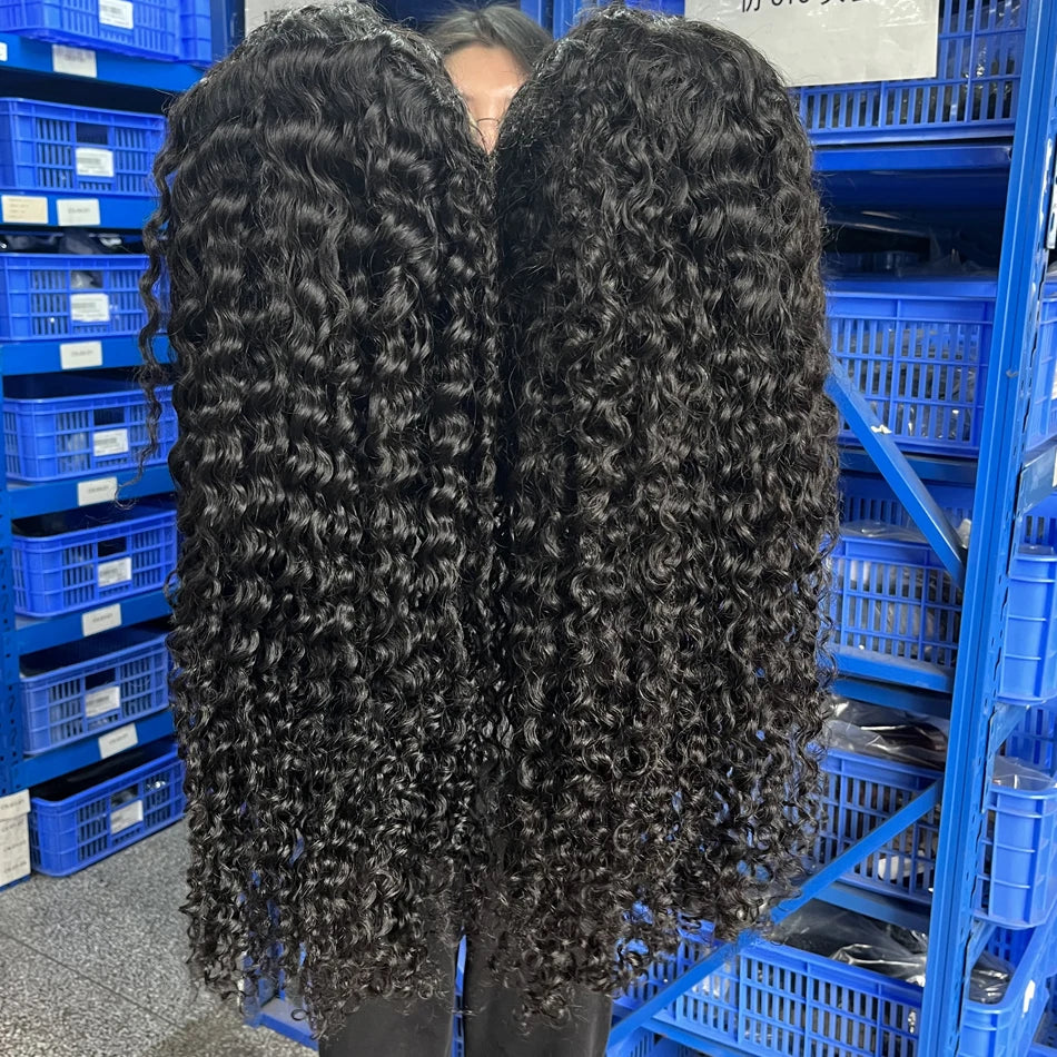 300 High Density HD 13x6 Deep Wave Lace Frontal Wigs 40 50 Inch Jerry Curly Human Hair Wigs Transparent Brazilian Real Virgin Hair 13x4 Water Wave Lace Front Human Hair Wigs For Women Preplucked With Baby Hair