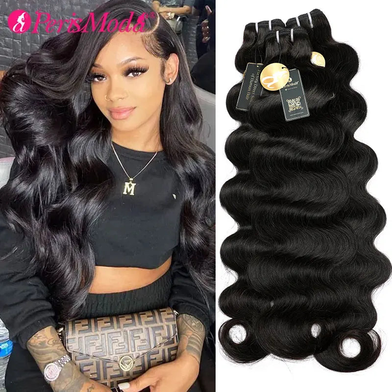 15A PerisModa Raw Hair Bundles Body Wave Bundles 100% Human Hair Brazilian Weaving 1/3/4 Natural Bundles Human Hair Extensions