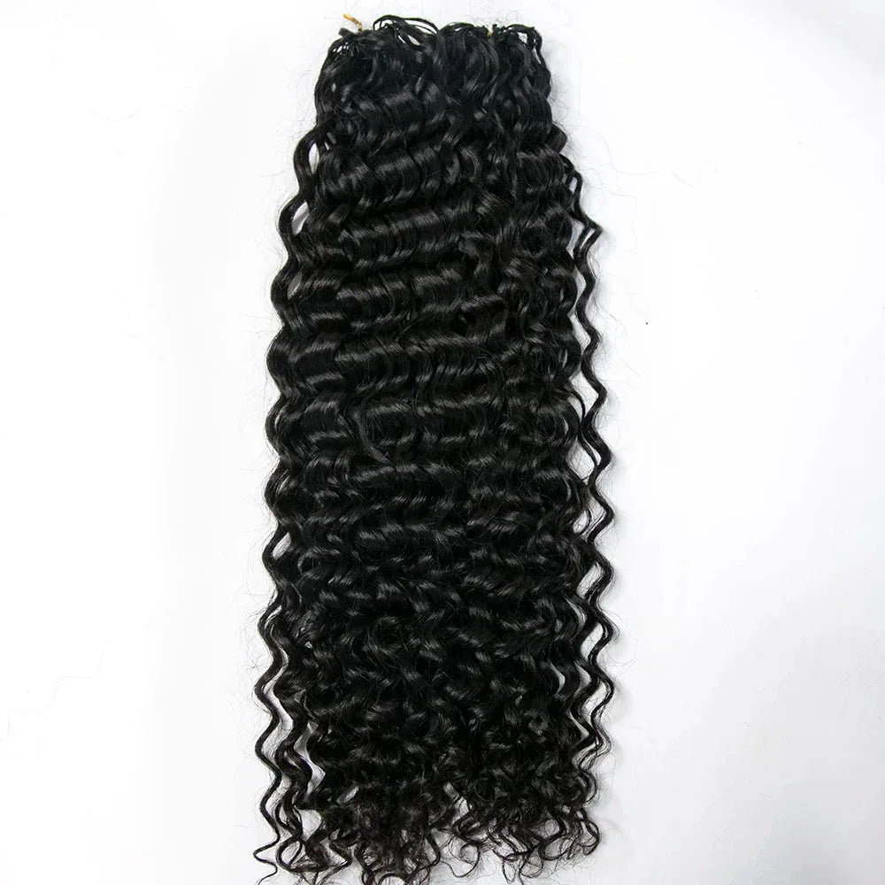 Human Crochet Hair Pre Looped Feather Human Crochet Hair Water Wave Boho Braids Crochet Human Miracle Knots Crochet Human Hair