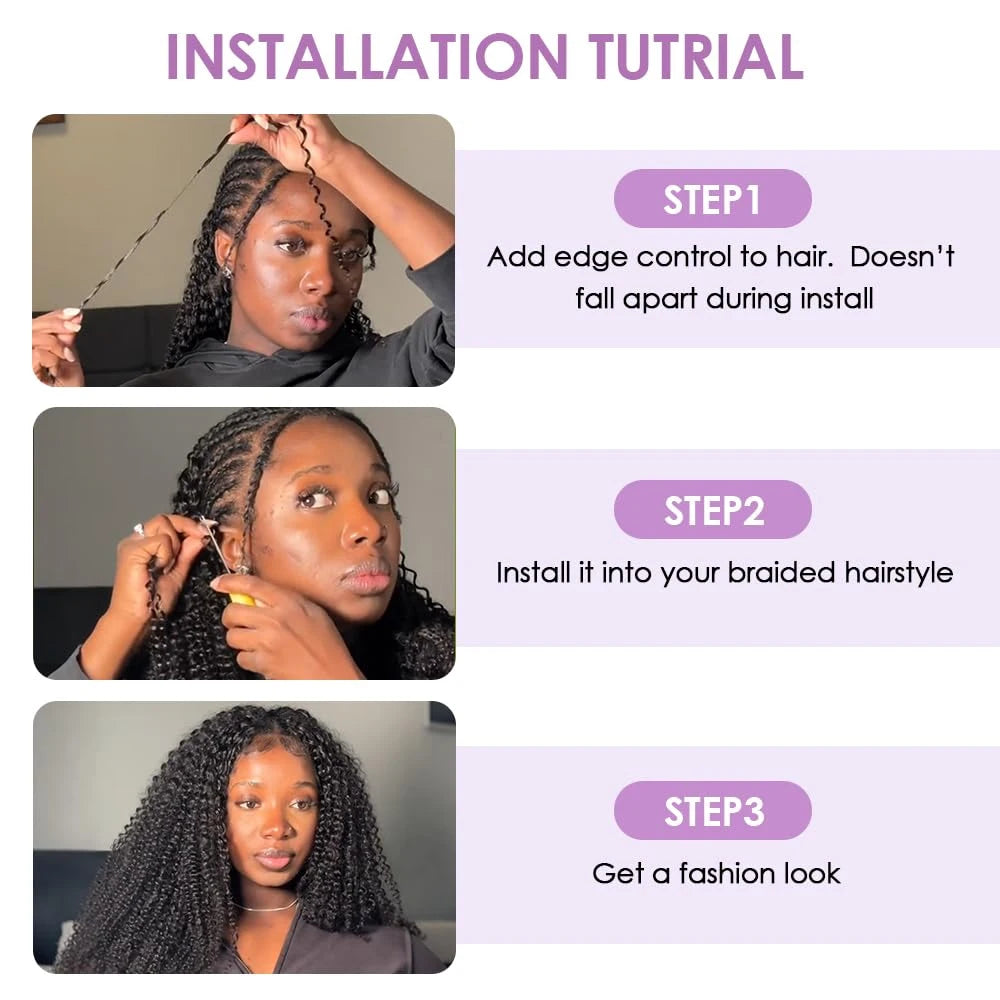 Human Crochet Hair Pre Looped Feather Human Crochet Hair Water Wave Boho Braids Crochet Human Miracle Knots Crochet Human Hair
