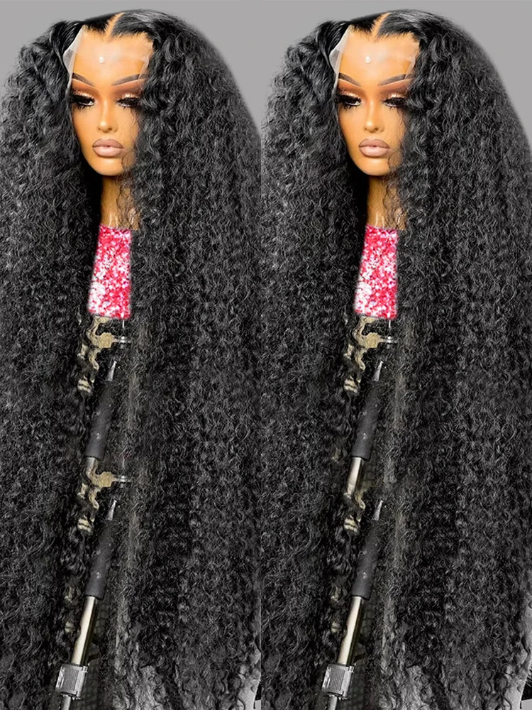 300 High Density HD 13x6 Deep Wave Lace Frontal Wigs 40 50 Inch Jerry Curly Human Hair Wigs Transparent Brazilian Real Virgin Hair 13x4 Water Wave Lace Front Human Hair Wigs For Women Preplucked With Baby Hair
