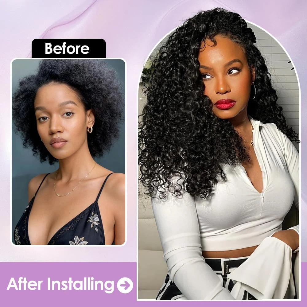 Human Crochet Hair Pre Looped Feather Human Crochet Hair Water Wave Boho Braids Crochet Human Miracle Knots Crochet Human Hair