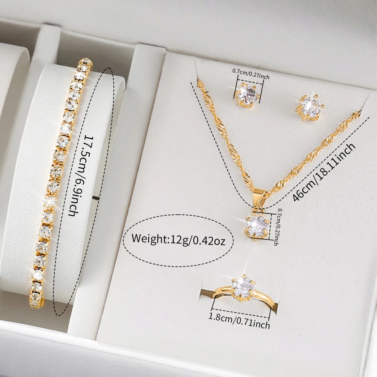 6pc Elegant Opening-cuff Bangle Women Watch Jewelry Set Fashion Rhinestone Ladies Quartz Wristwatch Relogio Feminino（Without Box