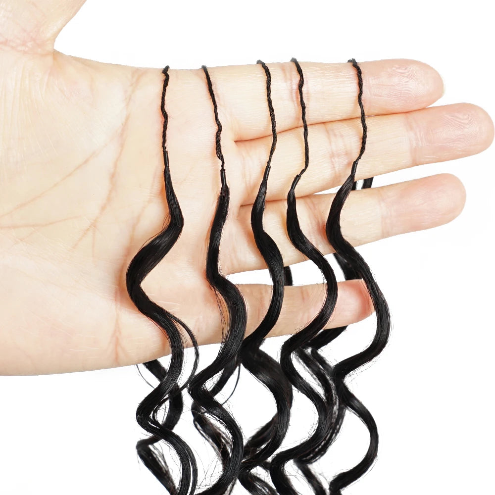 Miracle Knots Crochet Human Hair Burmese Curly Crochet Hair Deep Wave Pre-Separated Feather Human Crochet Curly 100% Human Hair