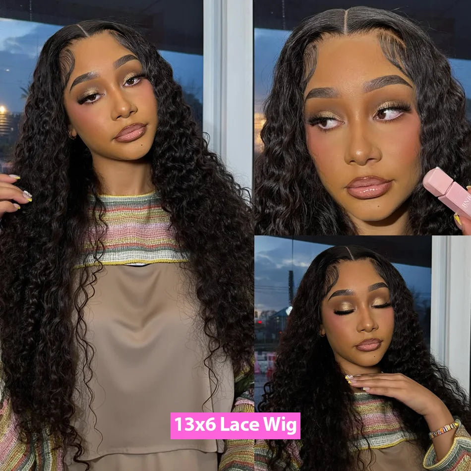 40 Inch Deep Wave 13x6 13x4 Lace Front Human Hair Wigs 250% Remy Curl 5x5 Glueless Ready To Wear Closure Burmese Remy