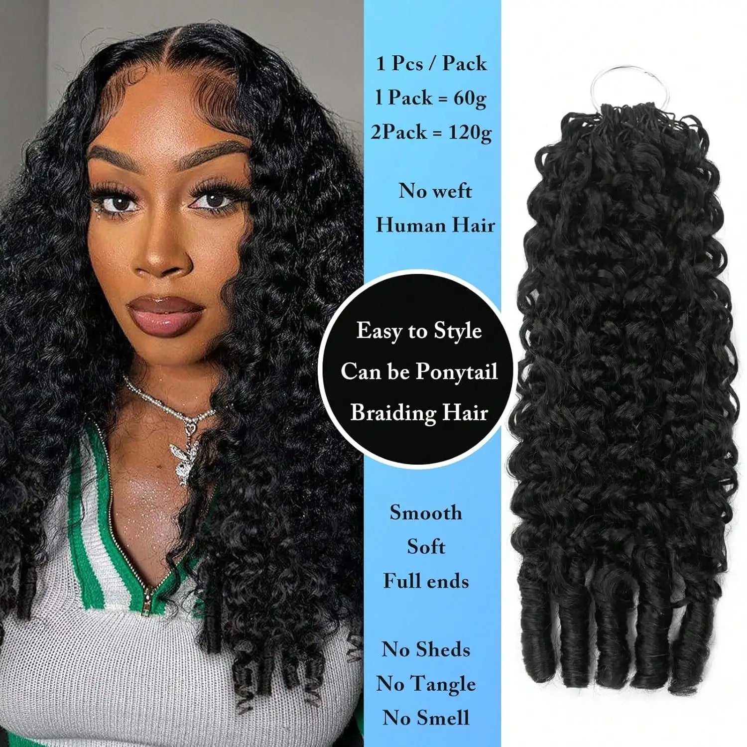 Natural Color Burmese Curly Crochet Human Hair Extensions Soft Silky Bouncy Texture Full Head Luxury Human Hair