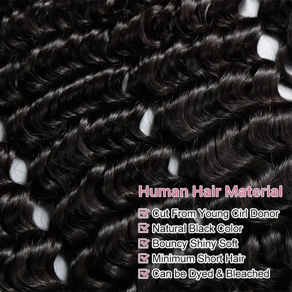 300 High Density HD 13x6 Deep Wave Lace Frontal Wigs 40 50 Inch Jerry Curly Human Hair Wigs Transparent Brazilian Real Virgin Hair 13x4 Water Wave Lace Front Human Hair Wigs For Women Preplucked With Baby Hair