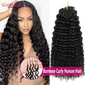 Miracle Knots Crochet Human Hair Burmese Curly Crochet Hair Deep Wave Pre-Separated Feather Human Crochet Curly 100% Human Hair