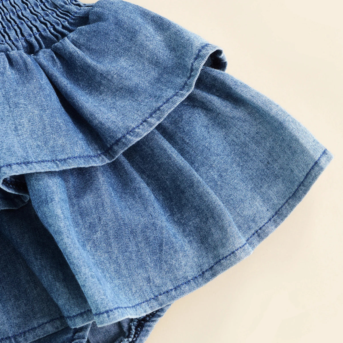 2022-04-01 Lioraitiin 0-18M Infant Baby Girl Bodysuit Sleeveless Suspender Pleated Design Ruffle Hem Bottom Snap Button Jumpsuit