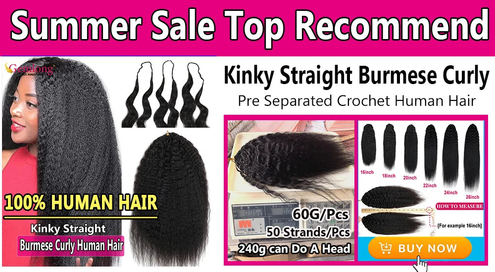Miracle Knots Crochet Human Hair Burmese Curly Crochet Hair Deep Wave Pre-Separated Feather Human Crochet Curly 100% Human Hair
