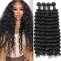 38 40 Inches Deep Wave Natural Color Bundles Brazilian Hair Extension Remy Hair Bundles One Weave Unprocessed 1/ 3/4 Pieces