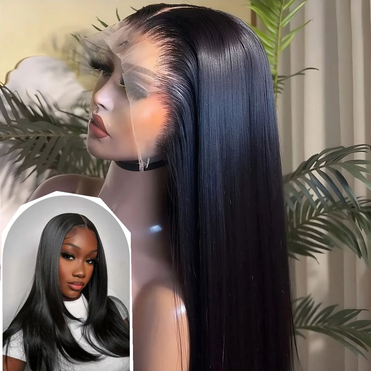 13x6 HD Lace Human Hair Wig Pre Plucked Bone Straight Lace Front Human Hair Wigs For Woman 200 Density 5x5 HD Lace Closure Wig 13x6 HD Lace Front Wigs Human Hair 200 Density Soft Silky Straight Human Hair Lace Frontal Wigs fo