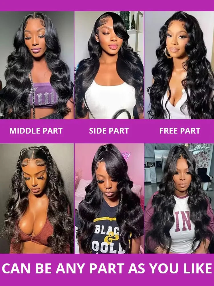Brazilian 250% Density 30 32 inch 13x6 HD Lace Front Human Hair Wigs Body Wave Raw 13x4 Frontal Wigs Women Glueless Closure Wigs
