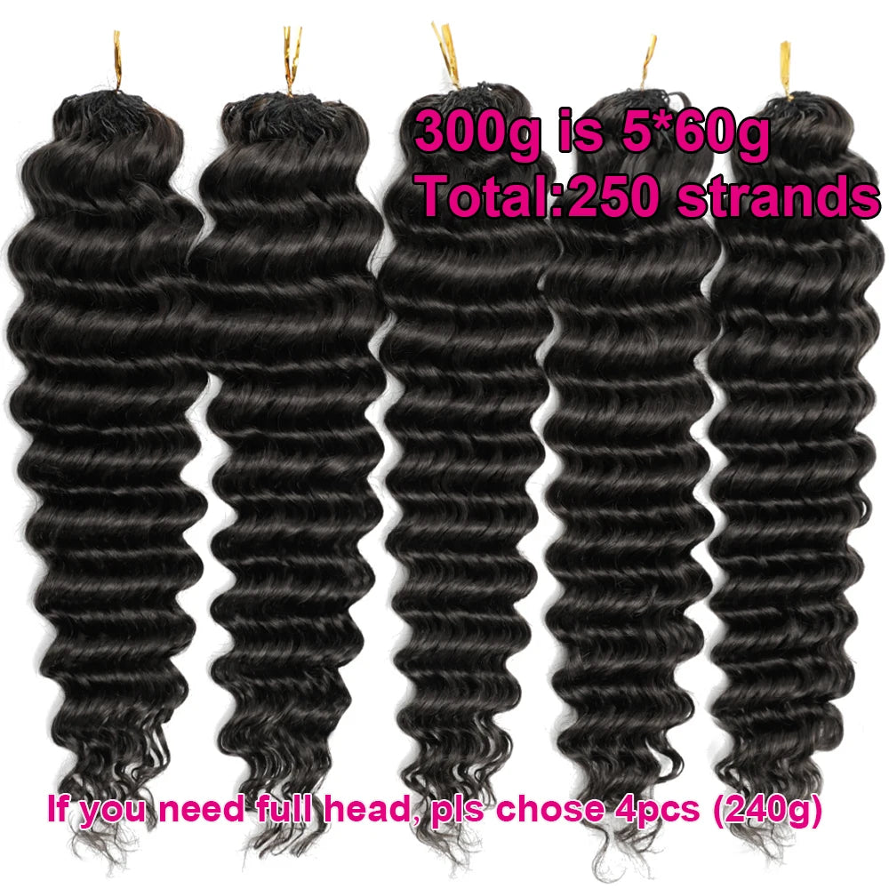 Miracle Knots Crochet Human Hair Burmese Curly Crochet Hair Deep Wave Pre-Separated Feather Human Crochet Curly 100% Human Hair