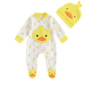 2024-06-03 Lioraitiin Newborn Boy Girl Duck Outfit, Long Sleeve Full Length Footed Jumpsuit Duck Hat 2 Piece Set for Fall