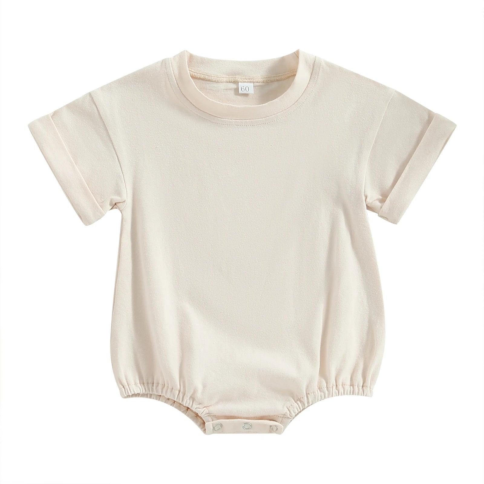 Citgeett Summer Infant Baby Boys Girls Bodysuit Short Sleeve Solid Color Jumpsuit Solid Casual Clothes