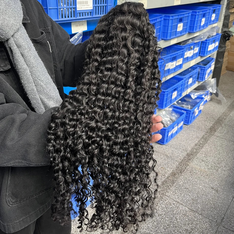 300 High Density HD 13x6 Deep Wave Lace Frontal Wigs 40 50 Inch Jerry Curly Human Hair Wigs Transparent Brazilian Real Virgin Hair 13x4 Water Wave Lace Front Human Hair Wigs For Women Preplucked With Baby Hair