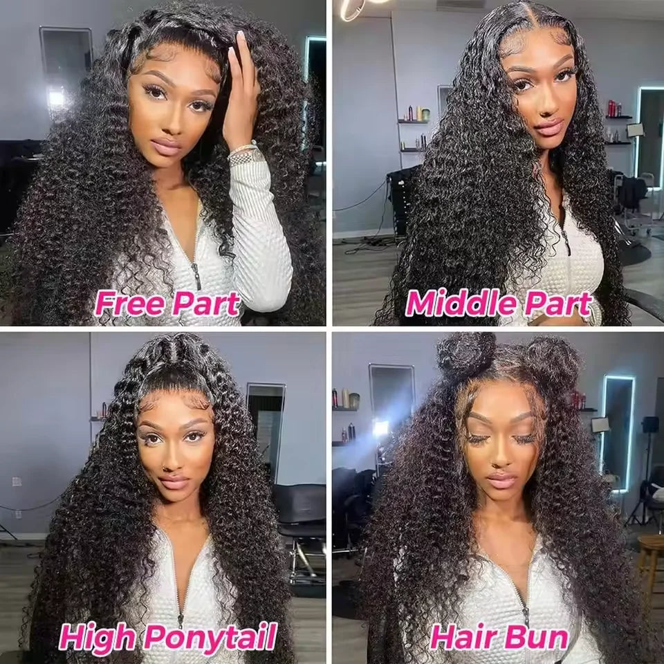 Deep Wave Frontal Wig 13x6 Hd Lace Loose Wave Wigs Brazilian Hair Natural Hairline Pre Plucked 40 Inch Lace Front Human Hair Wig