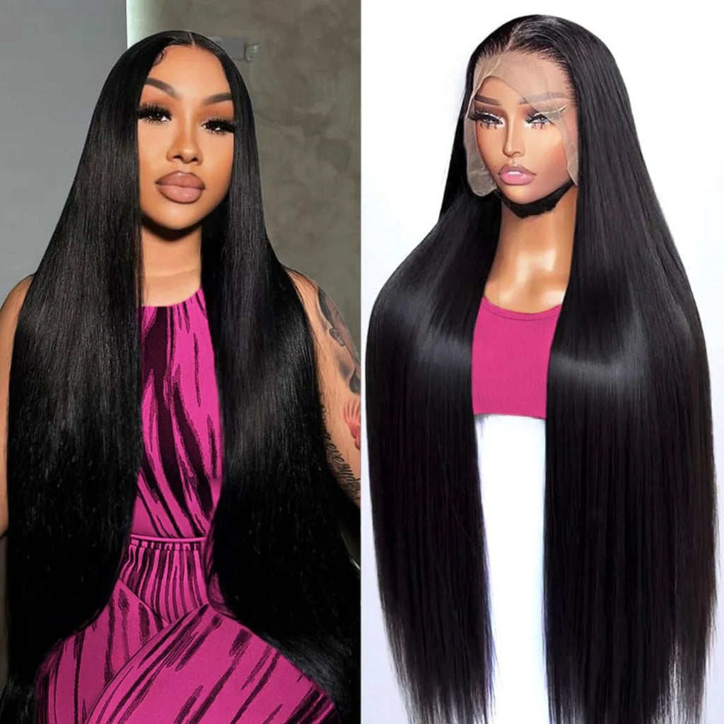 13x6 HD Lace Human Hair Wig Pre Plucked Bone Straight Lace Front Human Hair Wigs For Woman 200 Density 5x5 HD Lace Closure Wig 13x6 HD Lace Front Wigs Human Hair 200 Density Soft Silky Straight Human Hair Lace Frontal Wigs fo