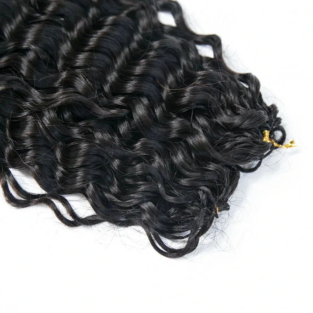 Human Crochet Hair Pre Looped Feather Human Crochet Hair Water Wave Boho Braids Crochet Human Miracle Knots Crochet Human Hair