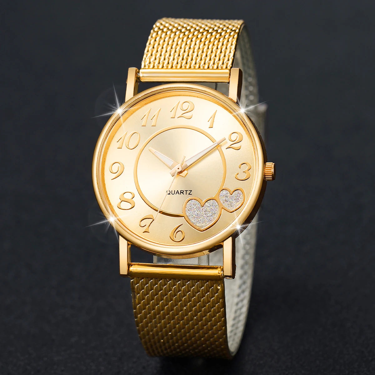 Fashion Heart Dial Women's Quartz Watch Casual Plastic Band Analog Watches Reloj Mujer Girls Clock Gift