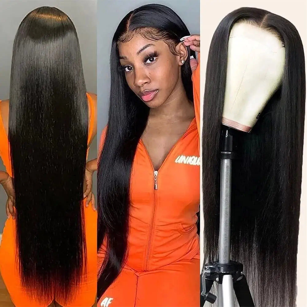 13x6 HD Lace Human Hair Wig Pre Plucked Bone Straight Lace Front Human Hair Wigs For Woman 200 Density 5x5 HD Lace Closure Wig 13x6 HD Lace Front Wigs Human Hair 200 Density Soft Silky Straight Human Hair Lace Frontal Wigs fo