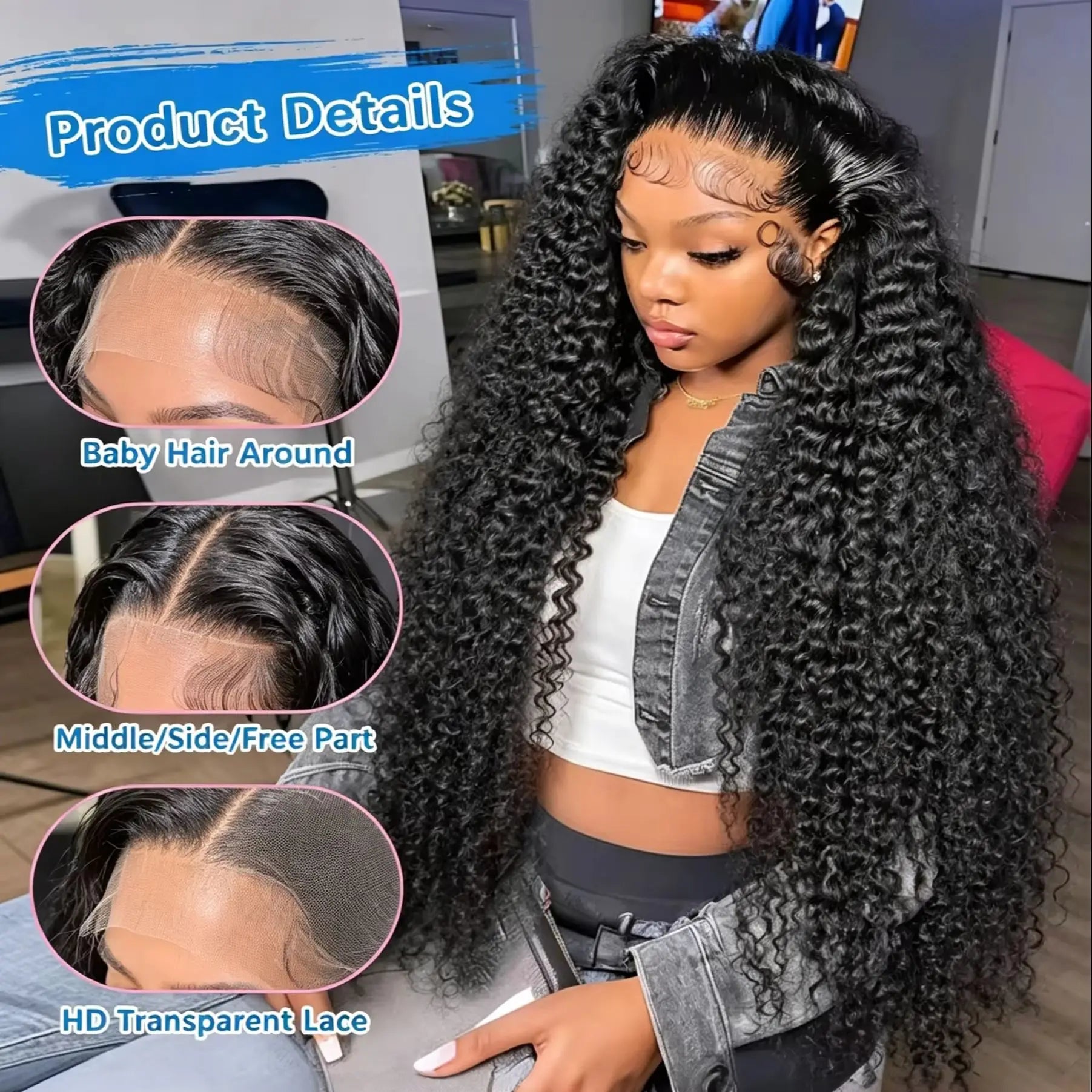 Deep Wave Frontal Wig 13x6 Hd Lace Loose Wave Wigs Brazilian Hair Natural Hairline Pre Plucked 40 Inch Lace Front Human Hair Wig