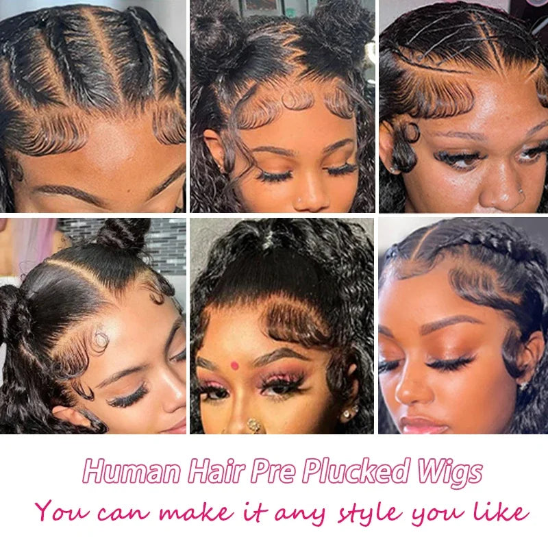 Deep Wave Frontal Wig 13x6 Hd Lace Loose Wave Wigs Brazilian Hair Natural Hairline Pre Plucked 40 Inch Lace Front Human Hair Wig