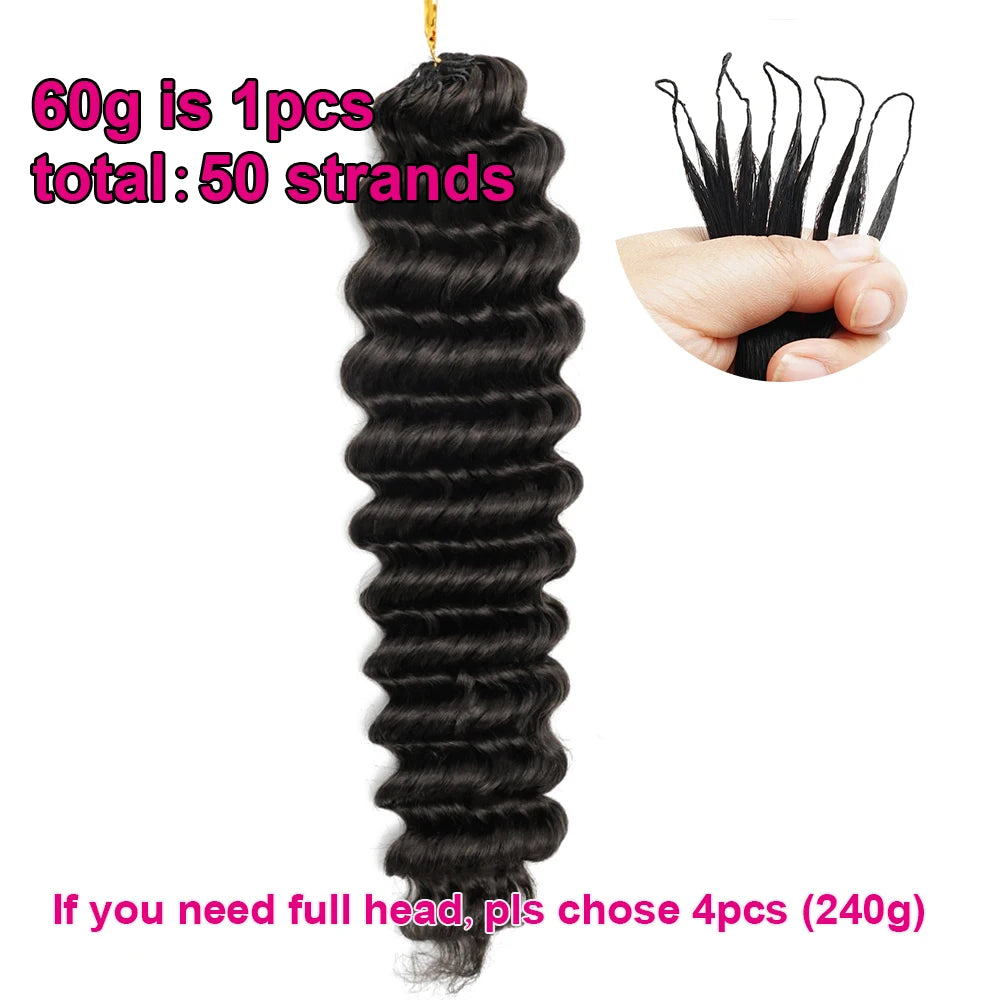 Miracle Knots Crochet Human Hair Burmese Curly Crochet Hair Deep Wave Pre-Separated Feather Human Crochet Curly 100% Human Hair