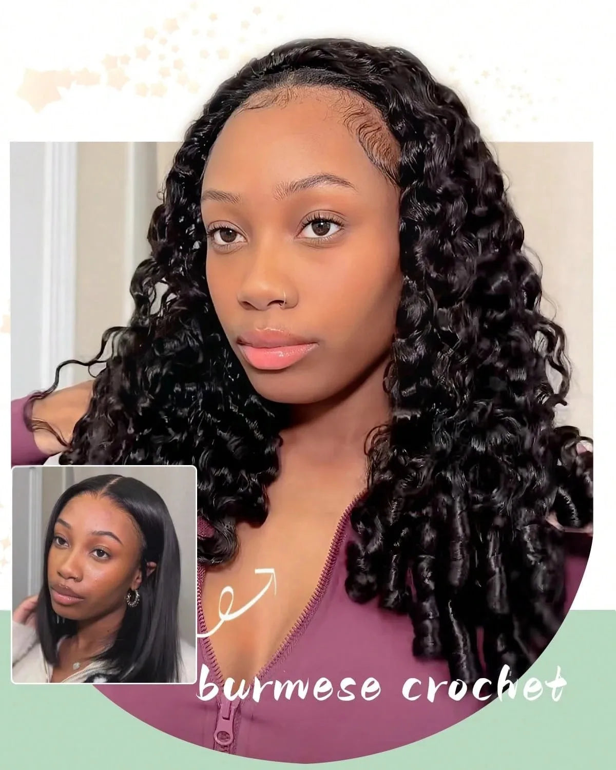 Natural Color Burmese Curly Crochet Human Hair Extensions Soft Silky Bouncy Texture Full Head Luxury Human Hair