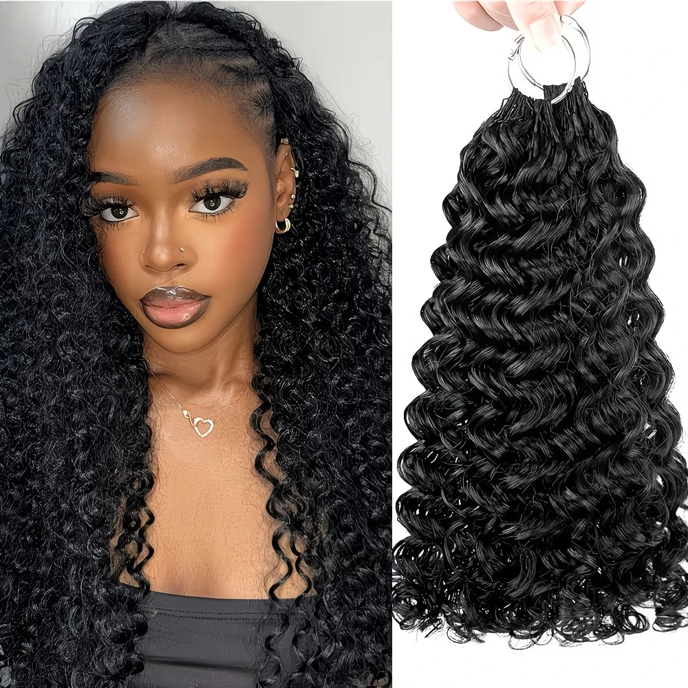 Human Crochet Hair Pre Looped Feather Human Crochet Hair Water Wave Boho Braids Crochet Human Miracle Knots Crochet Human Hair