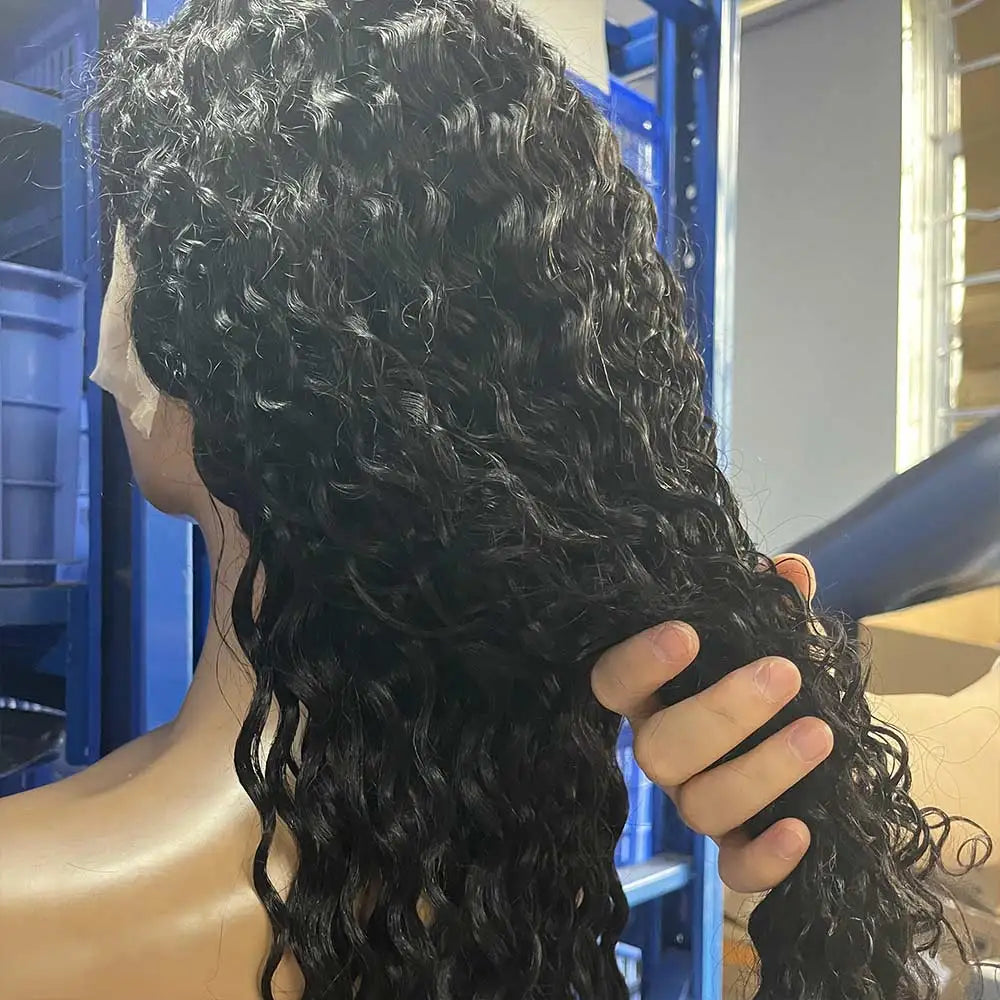 300 High Density HD 13x6 Deep Wave Lace Frontal Wigs 40 50 Inch Jerry Curly Human Hair Wigs Transparent Brazilian Real Virgin Hair 13x4 Water Wave Lace Front Human Hair Wigs For Women Preplucked With Baby Hair