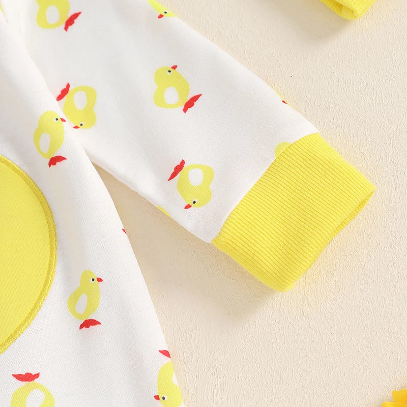 2024-06-03 Lioraitiin Newborn Boy Girl Duck Outfit, Long Sleeve Full Length Footed Jumpsuit Duck Hat 2 Piece Set for Fall